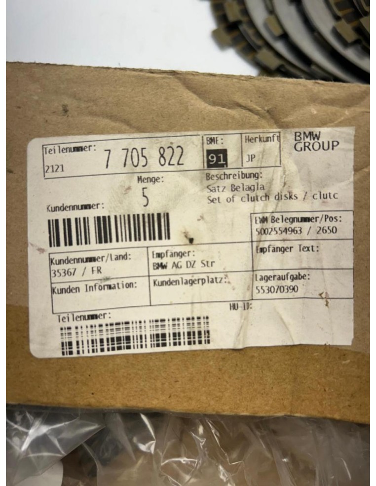 Disque d'embrayage lisse et garnis origine NEUF BMW G 650 GS 2003 - 2008