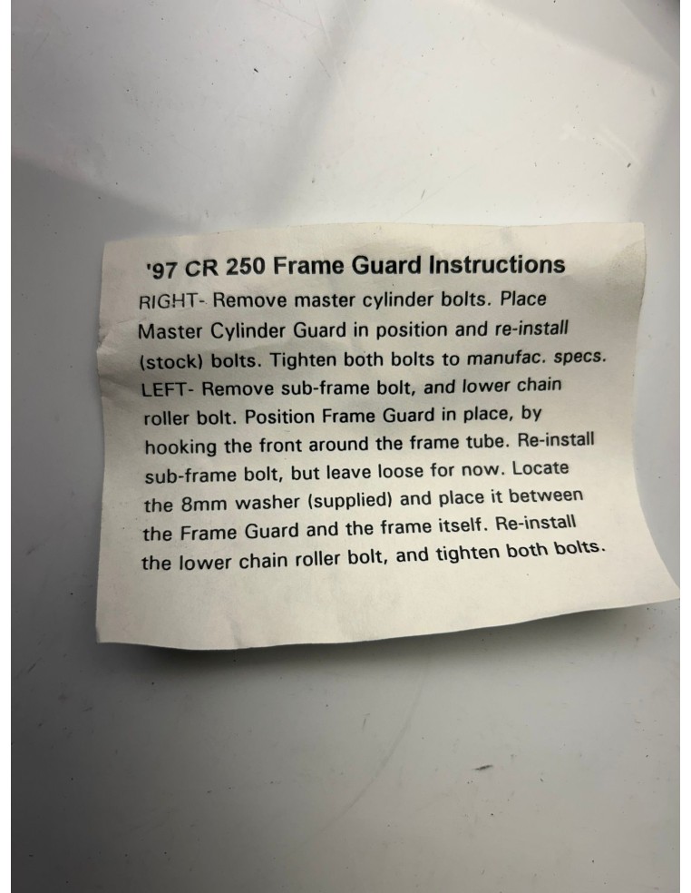 Protection de cadre HONDA 250 CR 1997